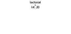 factorial 20 in constant space