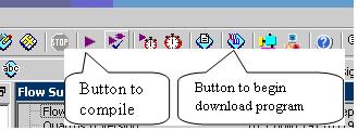 bottons for compile and progam on the tool bar