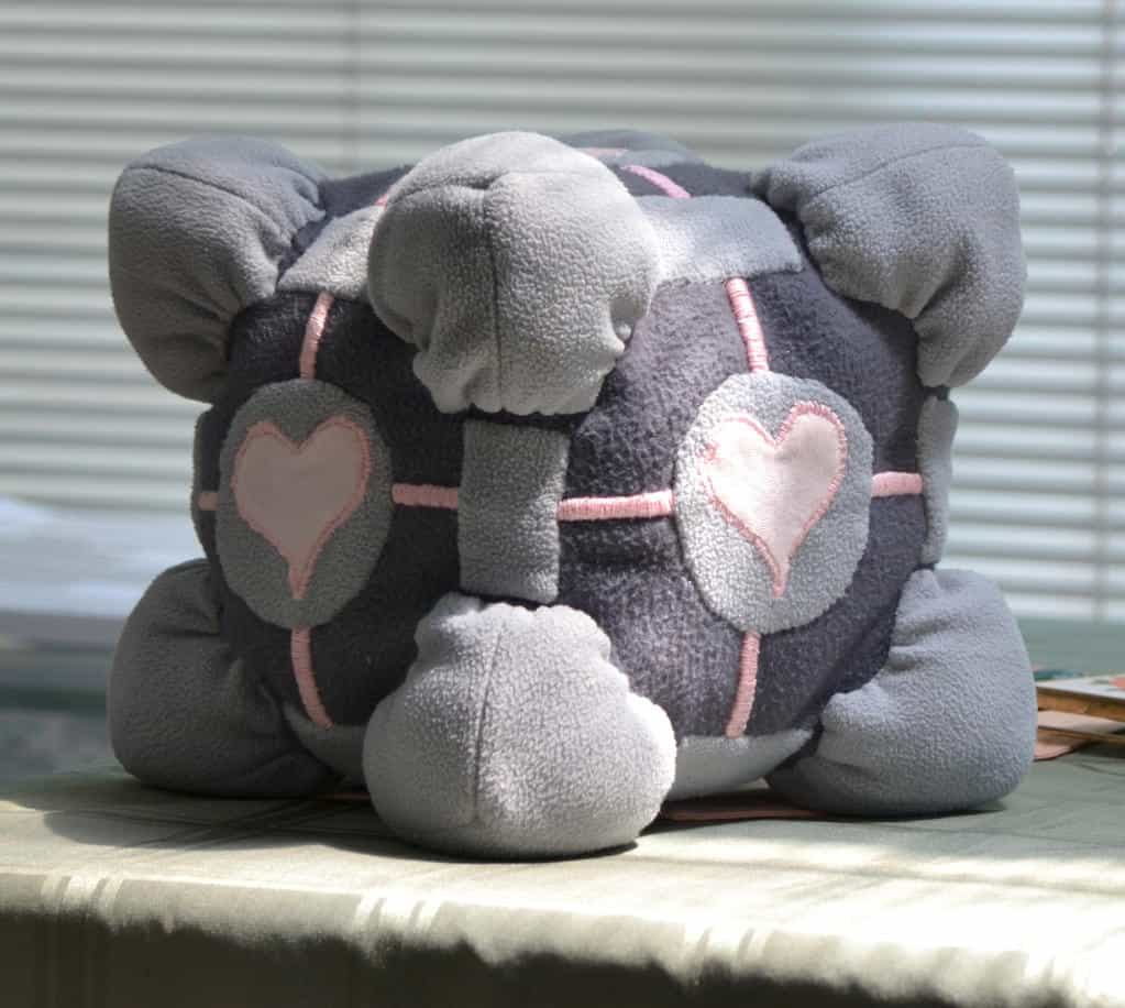 The Companion Cube plushie I made